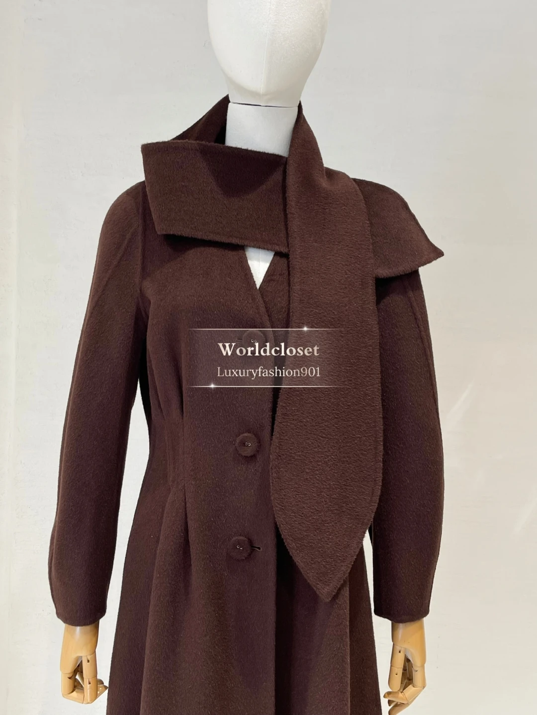 سترة معطف طويل من الصوف بأكمام طويلة وطية صدر السترة مزدوجة الوجه للسيدات لعام 2025 #4