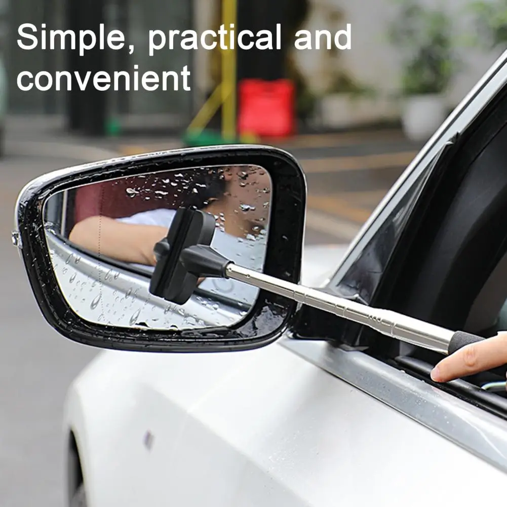 

Car Rearview Mirror Wiper Retractable Stainless Steel Handle Soft Sponge Window Wash Cleaning Brush Handheld Wiper