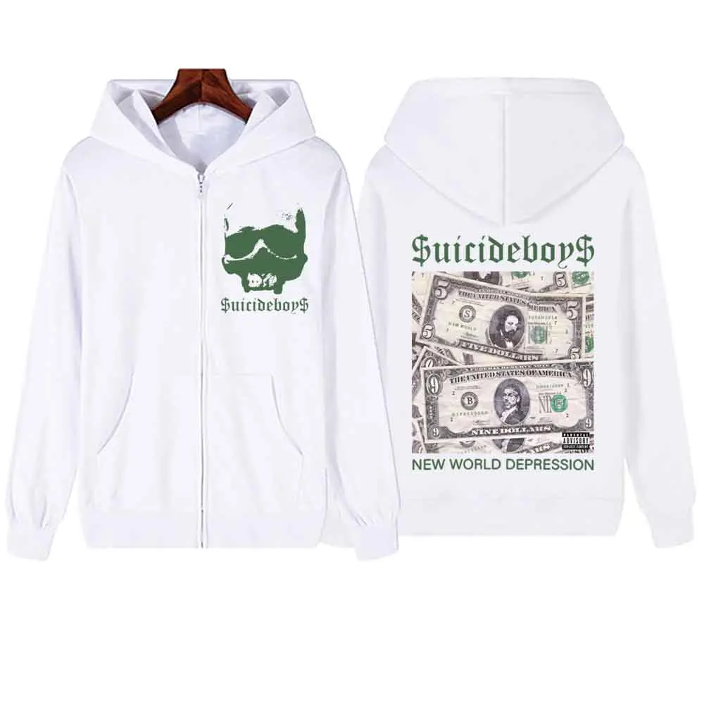 Suicideboys New World Depression  Zipper Hoodie  Harajuku Pullover Tops Sweatshirt Streetwear