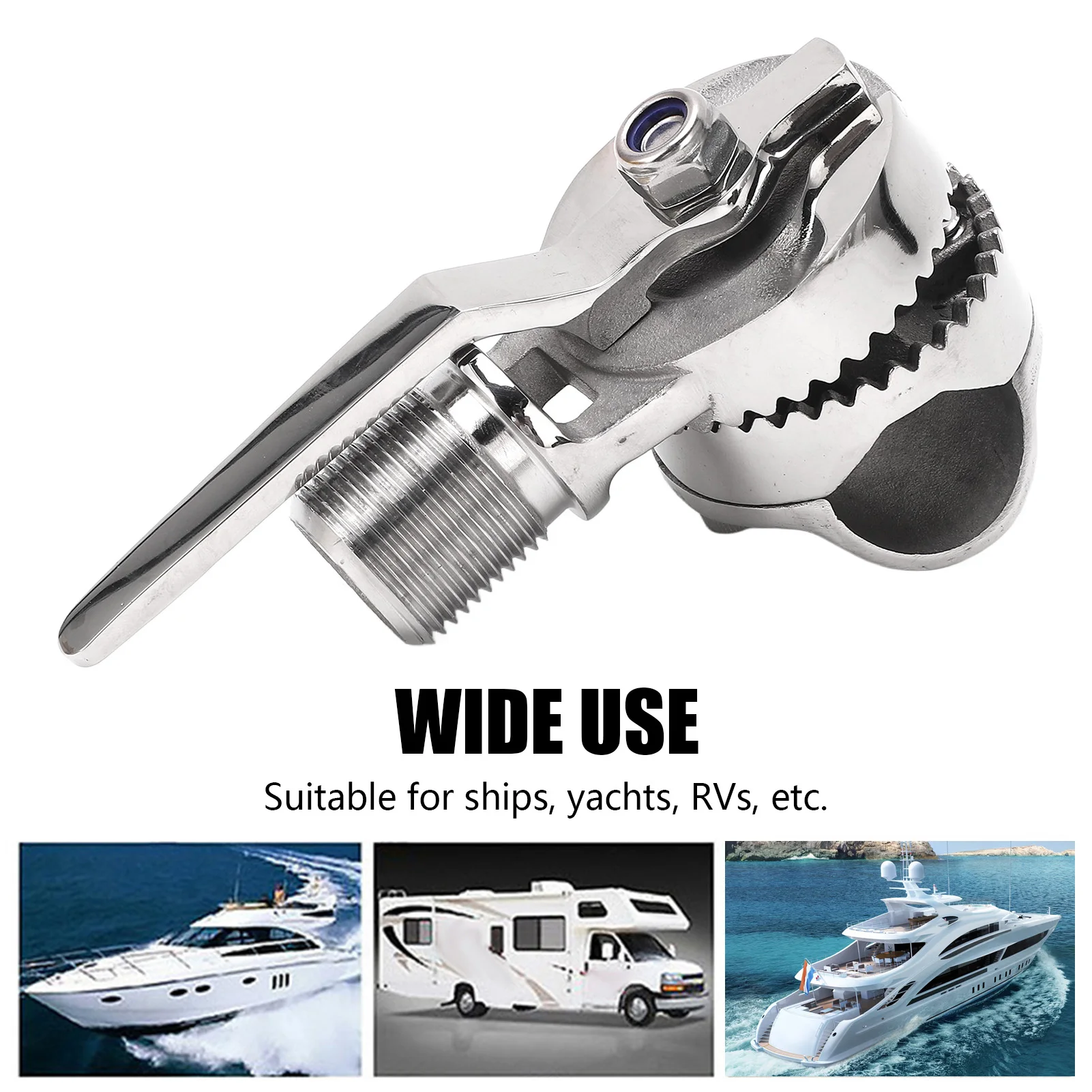 Adjustable Ratchet Base Mount Marine Antenna Mount 1in Thread Multifunctional for 7/8 To 1in Rail for RVs