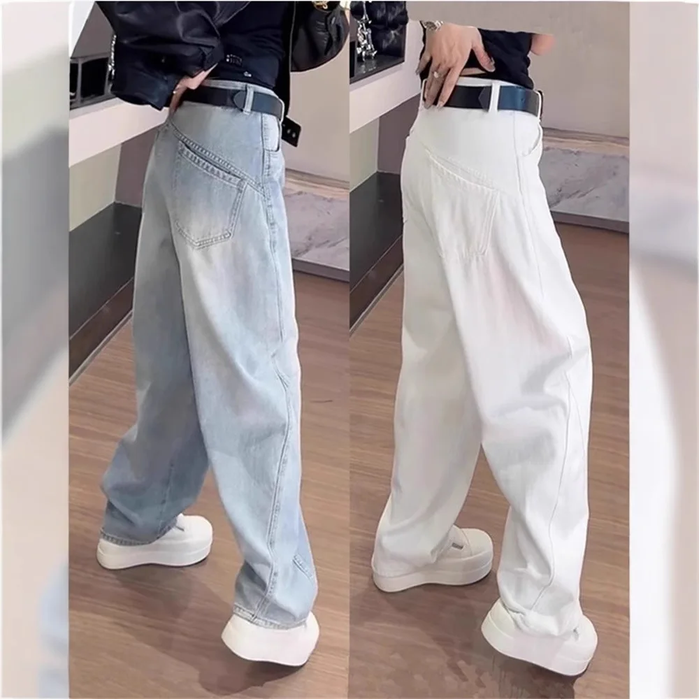 

American Retro Scimitar Jeans 2025 Spring New Loose Slimming Straight Wide-Leg Pants For Plus Size Women