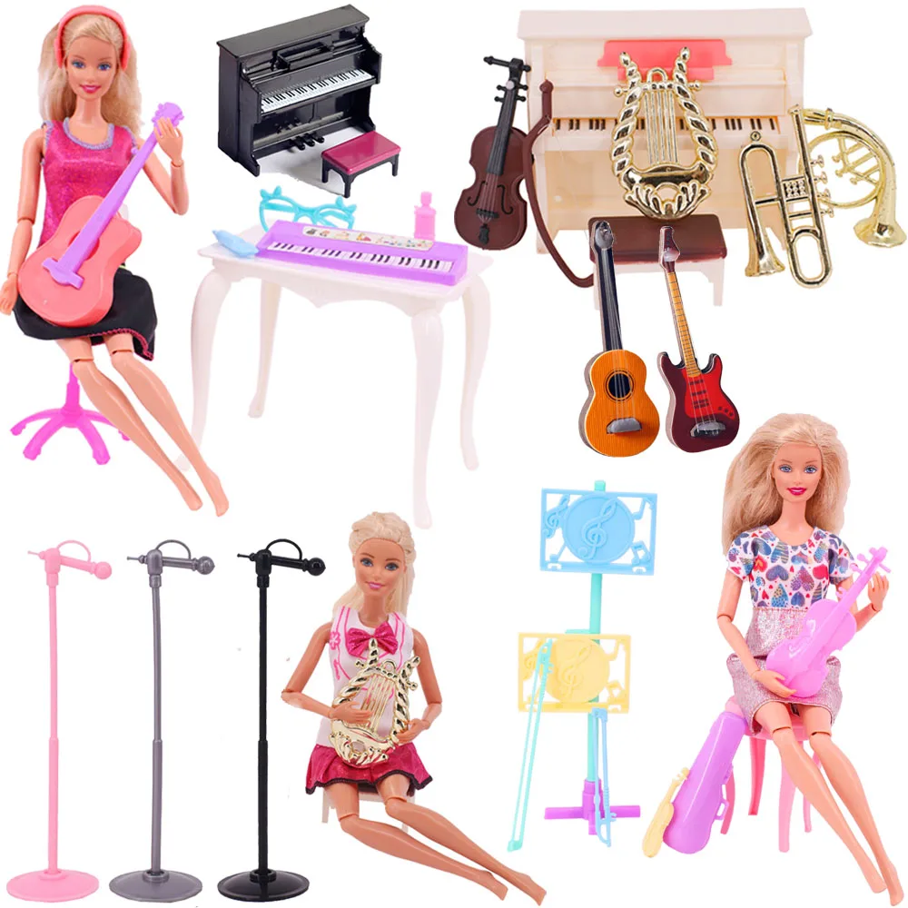 1/12Doll Music House DIY Mini Musical Instrument Model Classical Guitar Violin Saxophone For 1/6 Blyth&Barbiees Doll Accessories