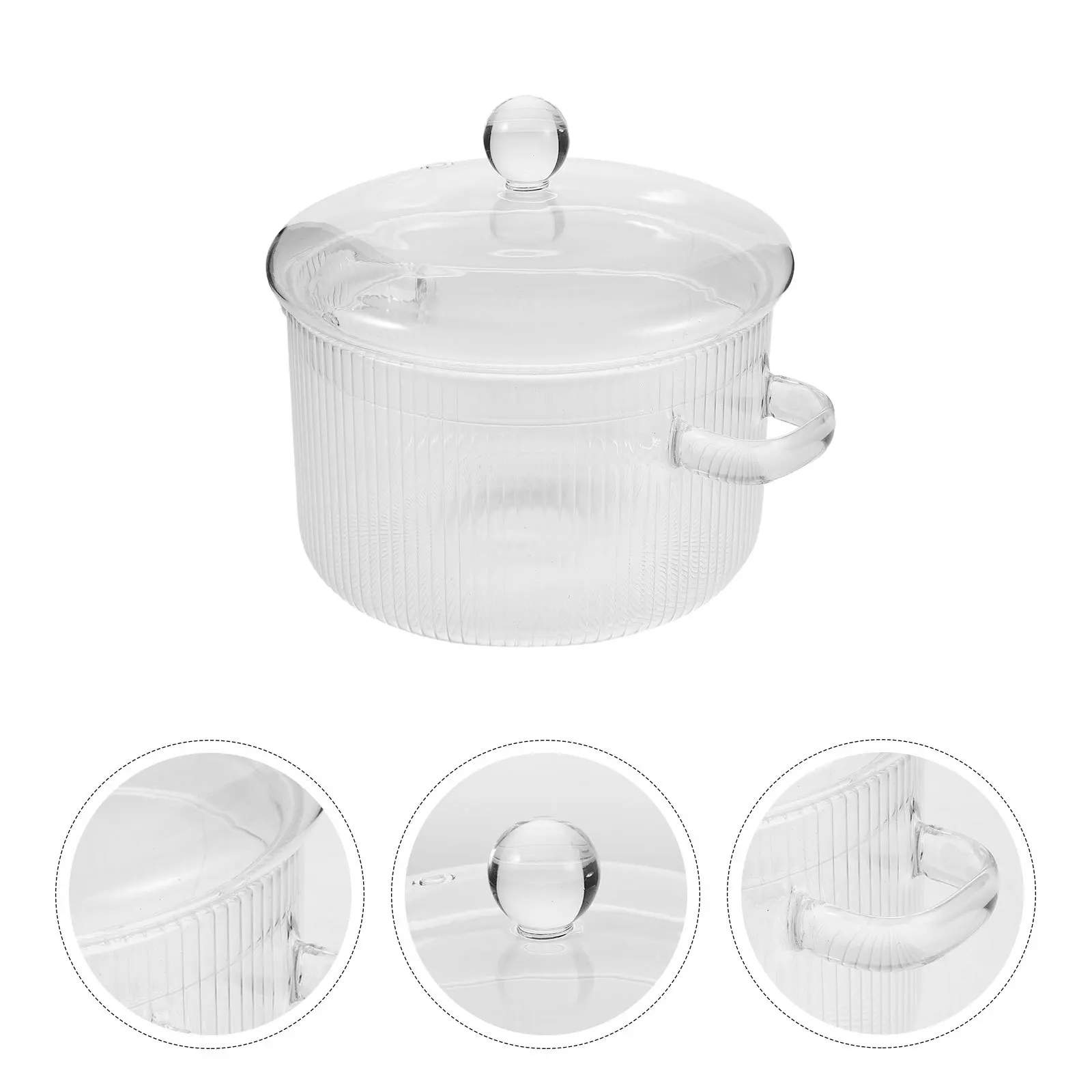 

Glass Cooking Pot Lid High Borosilicate Glass Cookware Stovetop Paella Pan Simmer Pot Cover Soup Milk Baby Food