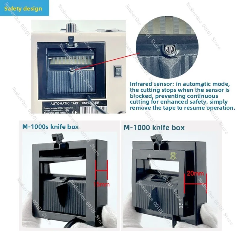 M-1000s Adhesive Tape Cutting Machine 5mm-999mm, 50mm Packing Paper Cutter for Wholesale Supply & Sticker Label Making Equipment