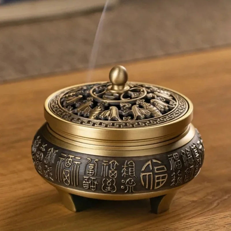 Pure Handmade Brass Incense Burner Creative Incense Burner Household Indoor/office Worship Buddha Tea Ceremony Mini Decoration