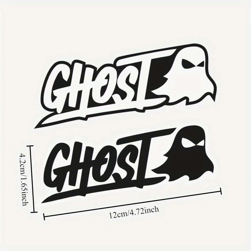1pc Cute Lettering Car Decal Waterproof  Scratch-Resistant Vinyl Sticker with Ghost Silhouette Design for Car Triangular Window