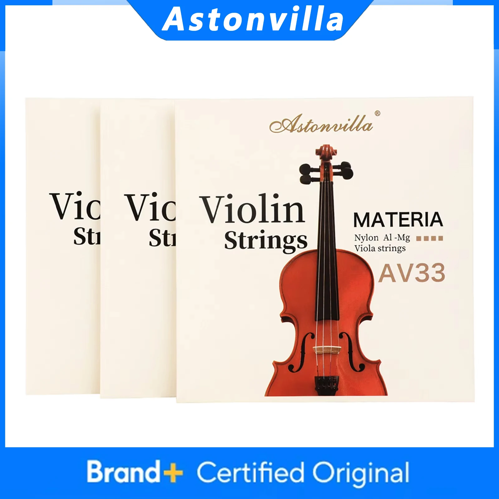 

Astonvilla AV33 Violin Strings Stainless Steel Wire Aluminum Magnesium Wound Nickel Plated Violin Strings Violin Accessories