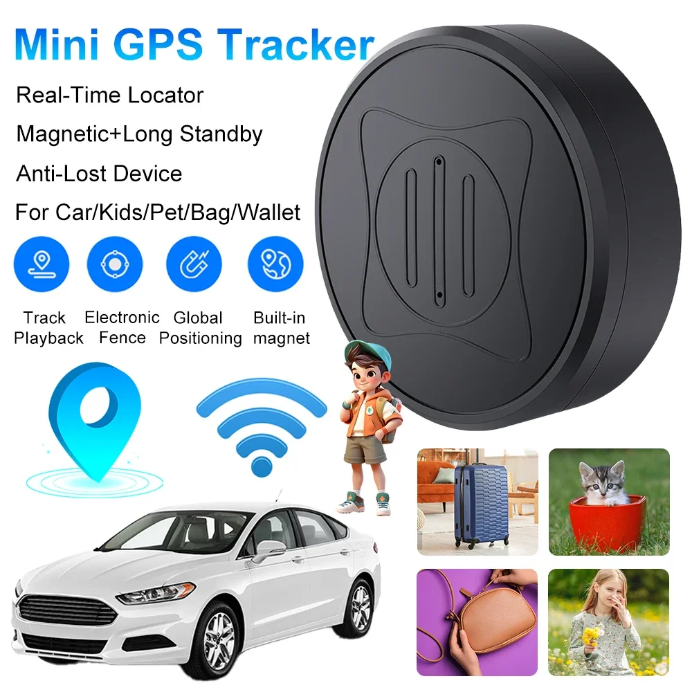 Mini GPS Tracker Anti-theft Real-time Vehicle Locator Long Standby Magnetic Tracking Device For Car/Person/Pet Location Tracker