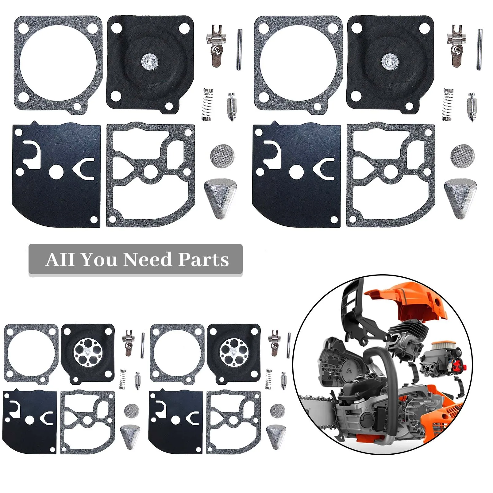 2Pcs/lot Carburetor Repair Kit Fit HUSQVARNA 40 45 49 55 H55 H51 55 240 245 240R 245R Partner Jonsered Trimmer Chainsaw Parts