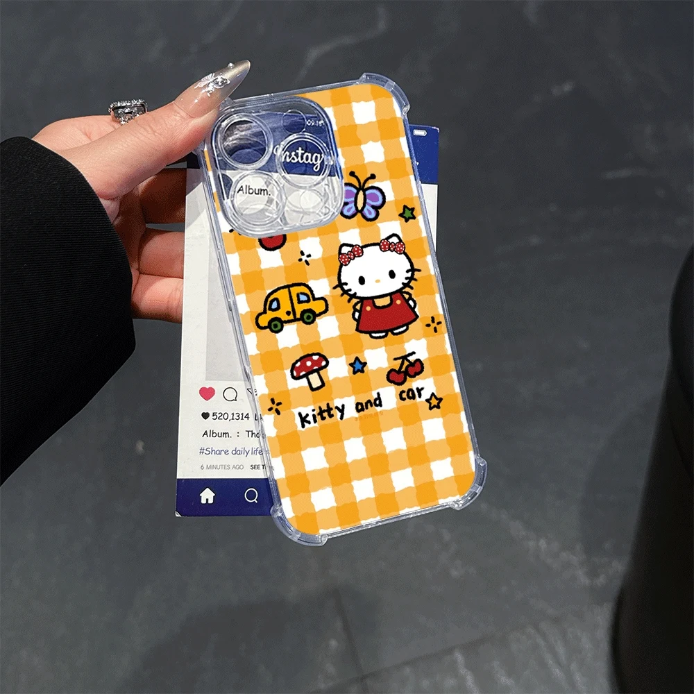 

Прозрачный чехол для телефона Hello Kitty Cat для IPhone14 Pro IPhone 16/15/14/13/12/11/x/xs/xs Max, женский мягкий чехол для телефона Hellokitty, милый