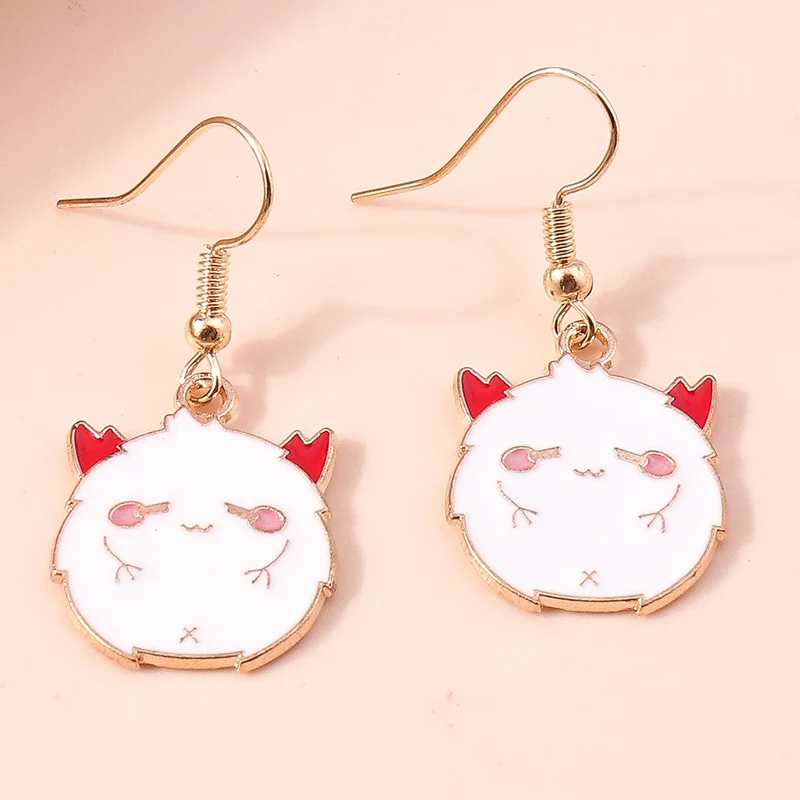 Cartoon Halloween Drop Earrings for Women Enamel Bat Pumpkin Ghost Dangle Hooks Earrings Girls Party Holiday Jewelry Gifts