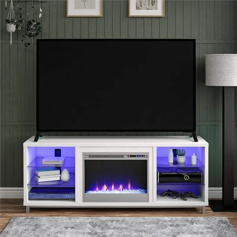 

Fireplace TV Stand for TVs up to 70", White / Black Oak / Graphite Gray