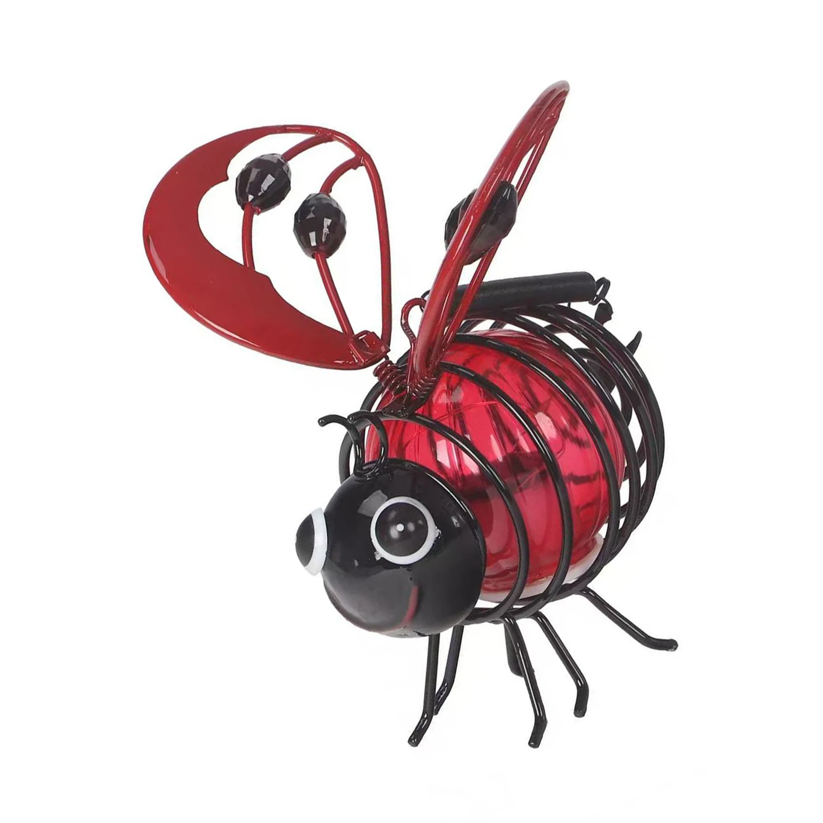 Metal Solar-Powered Hanging Bee Light Whimsical Charm Cute Outdoor Statues Figurine Automatic Illumination for Housewarming Gift