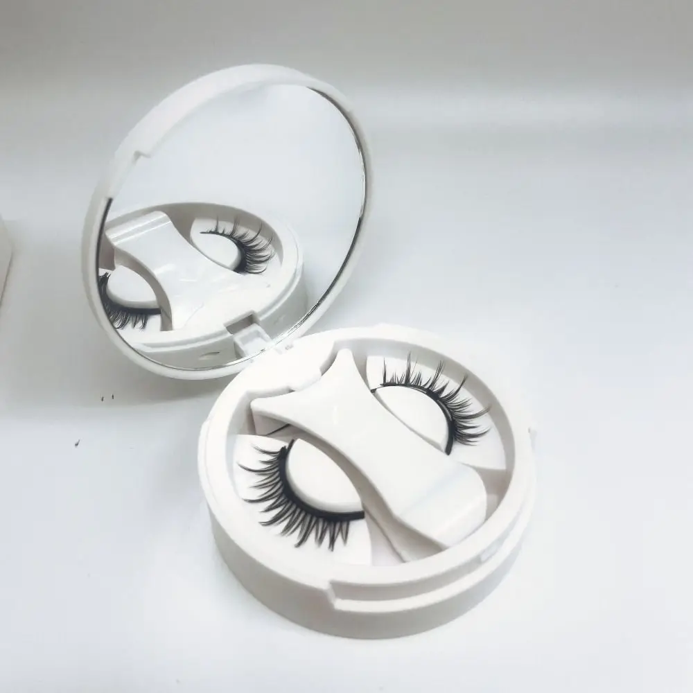 Cat Eye Magnetic False Eyelashes Makeup with Mirror Magnetic Eyelashes with Clip Reusable Long Lasting False Eyelash Clusters