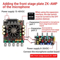 ZK-APTX2 2*200W + 400W TPA3223 BT płyta wzmacniacza zasilania 2.1 CH Subwoofer teatralny moduł wzmacniacza Audio Stereo