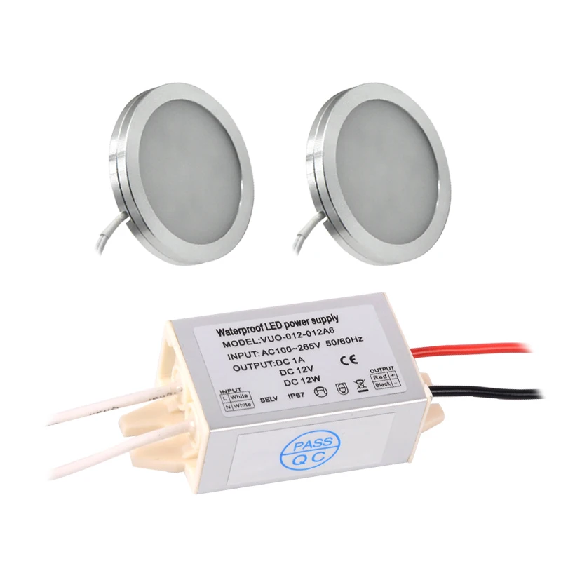 Slim 8mm 3W Mini Led Downlight Encountered Transformer Ceiling Spotlight Bedroom Kitchen 12V Surface Panel Lamp Indoor LED