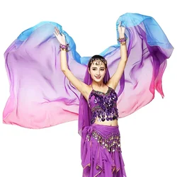 Velos de gasa para danza del vientre para mujer, chales ligeros para danza del vientre, bufandas graduales para escenario lanzadas a mano