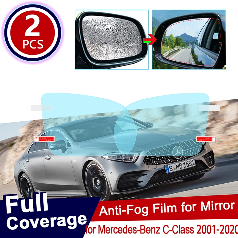 For Mercedes Benz C-Class W203 Car Rearview Mirror Protective Film Anti Dazzle Waterproof Anti Fog Rainproof Film accessories