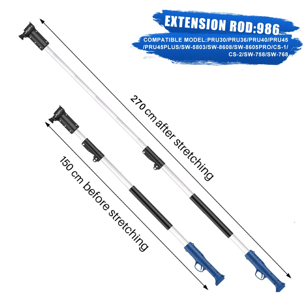 All scissors extension rods that can be used with long rods have corresponding models