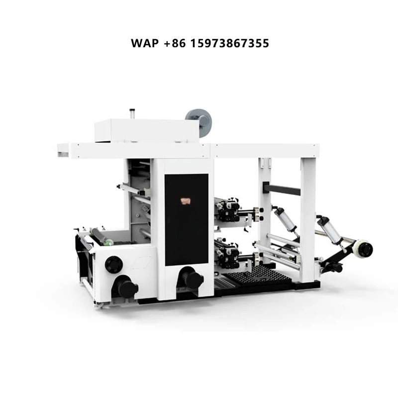 HIGH QUALITY 2 Colours Flexo  Flexographic Printer press Printing Machine  with Bopp Pe Film paper