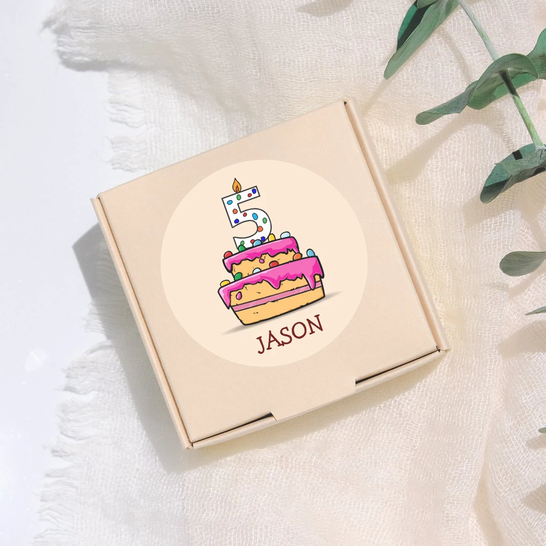 48/96pcs customized personalized name birthday digital stickers, suitable for gift packaging at baptism parties