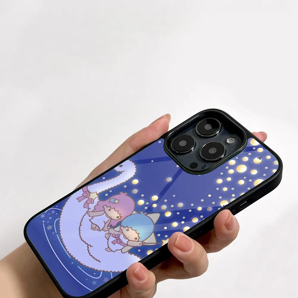 Cartoon L-Little T-Twin S-Stars Phone Case For IPhone 11 12 13 14 15 16 Plus Pro Max Mirror Acrylic PC TPU Cover