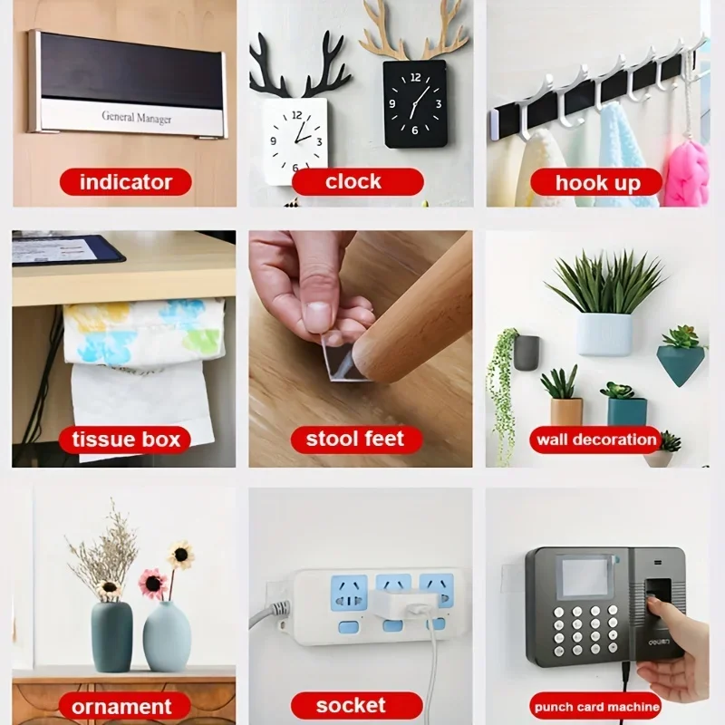 40pcs Double Sided Tapes High Temperature Resistant Heavy Duty, 1.96 * 1.18 Inch Strong Adhesion and Multi-Purpose for LED Strip