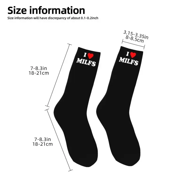 Ich liebe milfs Männer Frauen Crew Socken Unisex Mode i Herz milfs Kleid Socken atmungsaktive Basketball Socken