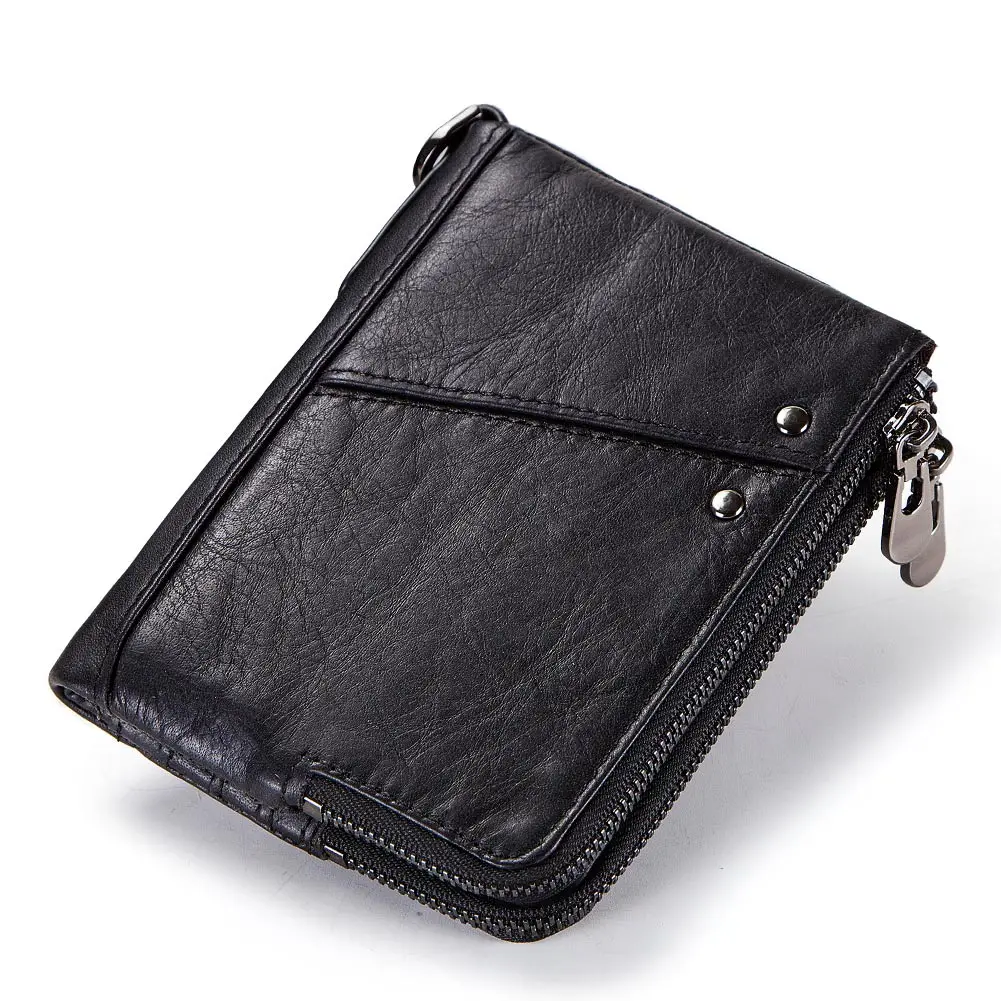 Men's large-capacity multi-function multi-card RFID with chain, easy to carry coin bag, double folding wallet