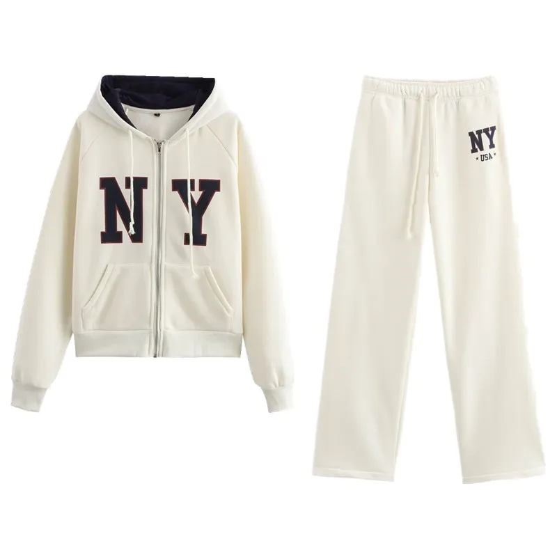 신상품 2024 가을 겨울 면 후드 긴팔 스포츠웨어 스웨트셔츠 여성 패션 대학 스타일 편안한 캐주얼 의상