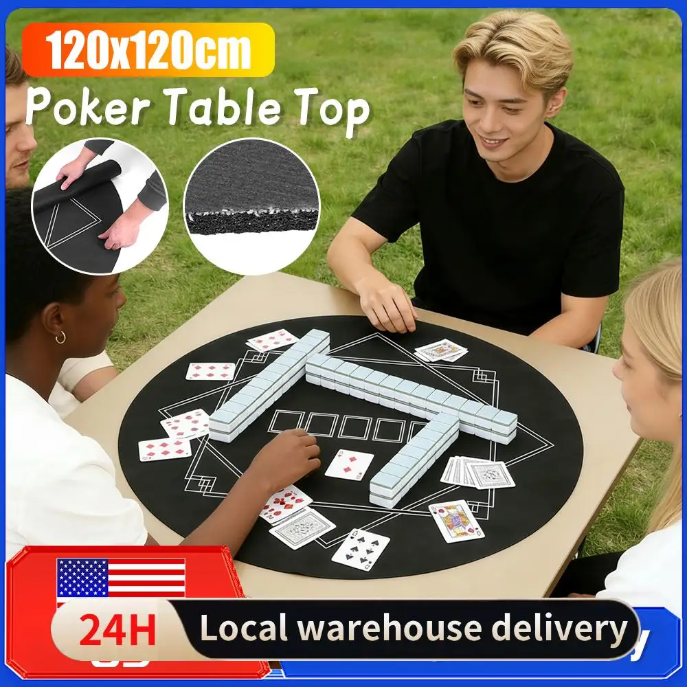 

Профессиональный коврик для покерного стола 120x120 см с прошитыми краями, резиновое покрытие, для игр в Техасский Холдем и Маджонг