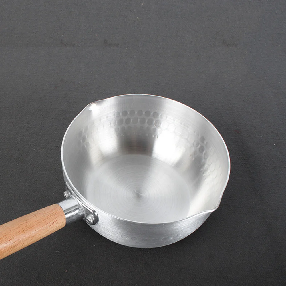 

Stainless Steel Wood Handle Small Milk Pot Multi Functional Cooking Saucepan for Baby Milk Instant Noodles Soup Easy