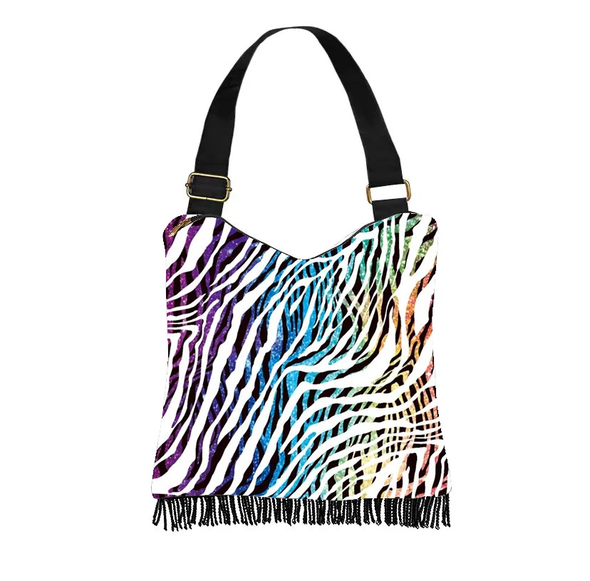 

Женские холщовые сумки через плечо для девочек, сумки на одно плечо, сумки на заказ для подростков с текстурой животных, леопардовый принт, сумки с принтом зебры