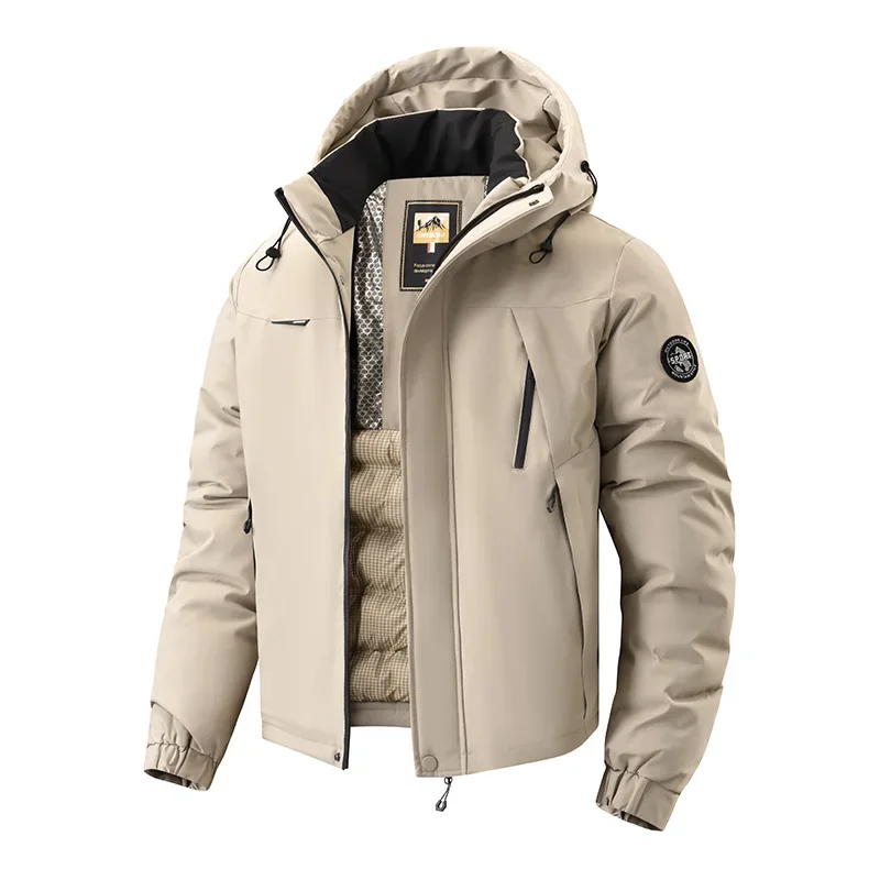 Winter Jacket Men Hooded Zip Up Padding Male Waterproof Coat Thick Padded Warm jacket Extra Big Plus 6xl 7xl 26-1