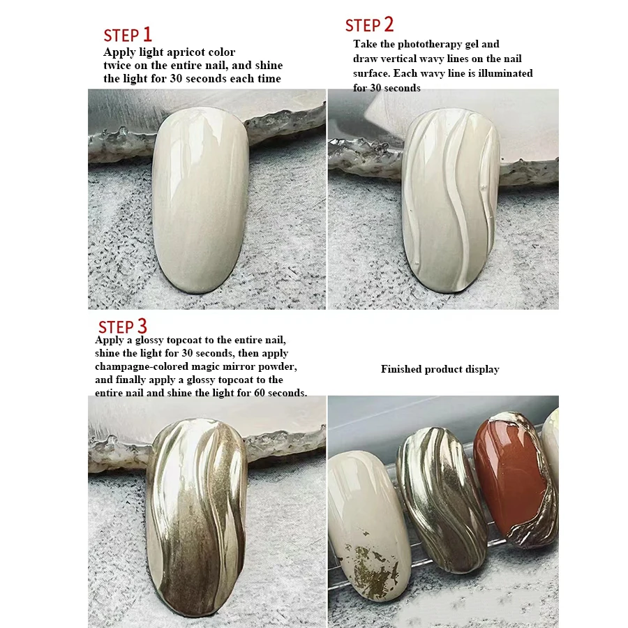 5ml 3D Clear Nail Gel and  Nail Art Mirror Powder Create metallic three-dimensional nail art 3D Painting Gel image 3