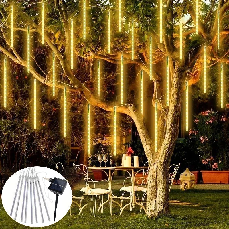 

Christmas Tree Wedding Decoration LED 8 Tube 30/50cm Solar Meteor Shower Rain Fairy String Light Outdoor Holiday Street Garland