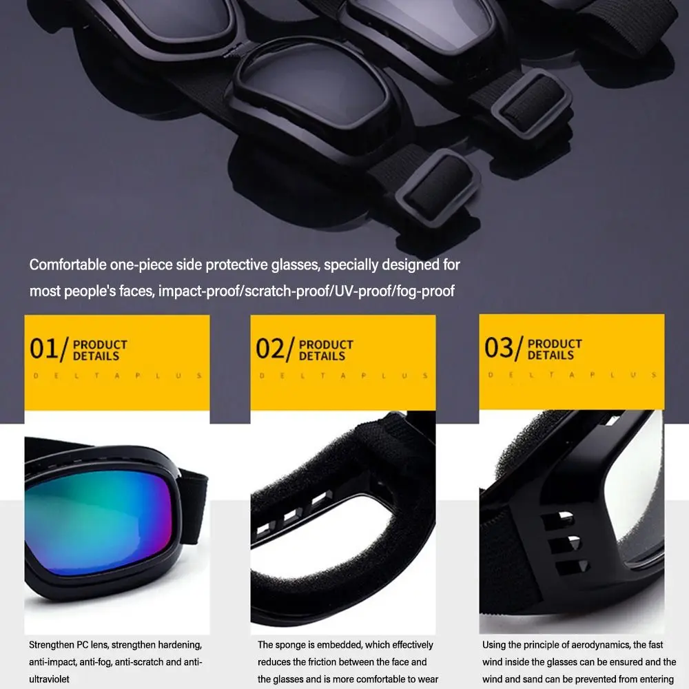 Plastic Folded Protective Glasses Impact Resistant Mutlicolor Ridding Anti-goggles Splash Prevention Windproof