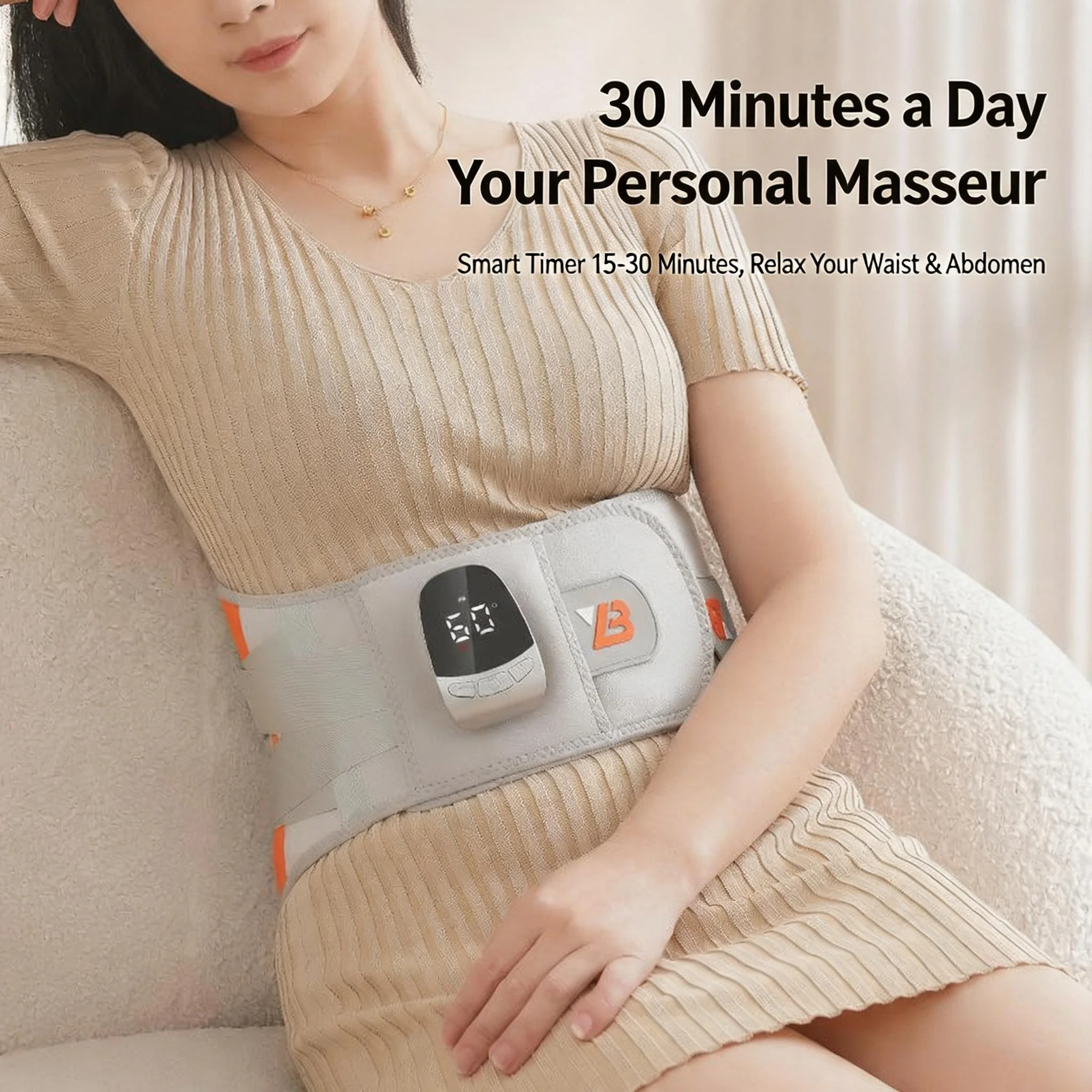

JianYouCare Electric Waist Massager High-Frequency Vibration Lumbar Brace Belt Constant temperature soothes waist body shaping