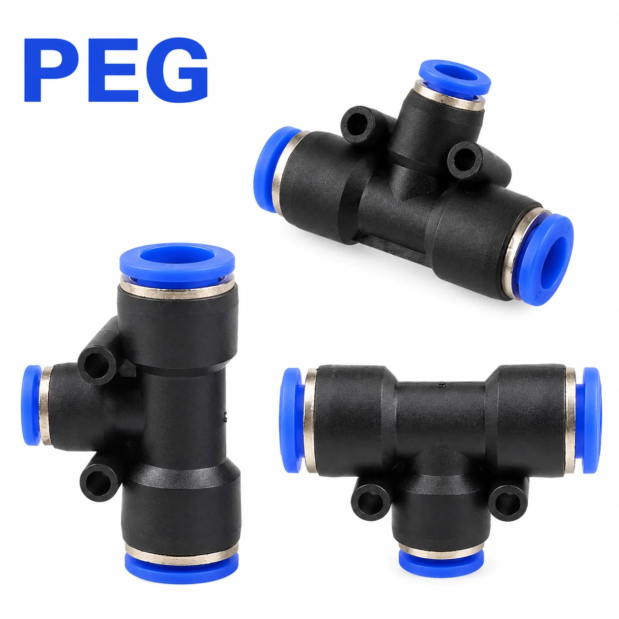 1 Piece PEG Pneumatic Reducing Union Tee Push to Connect Fitting 6mm 8mm 10mm 12mm Air Tube Quick Connector