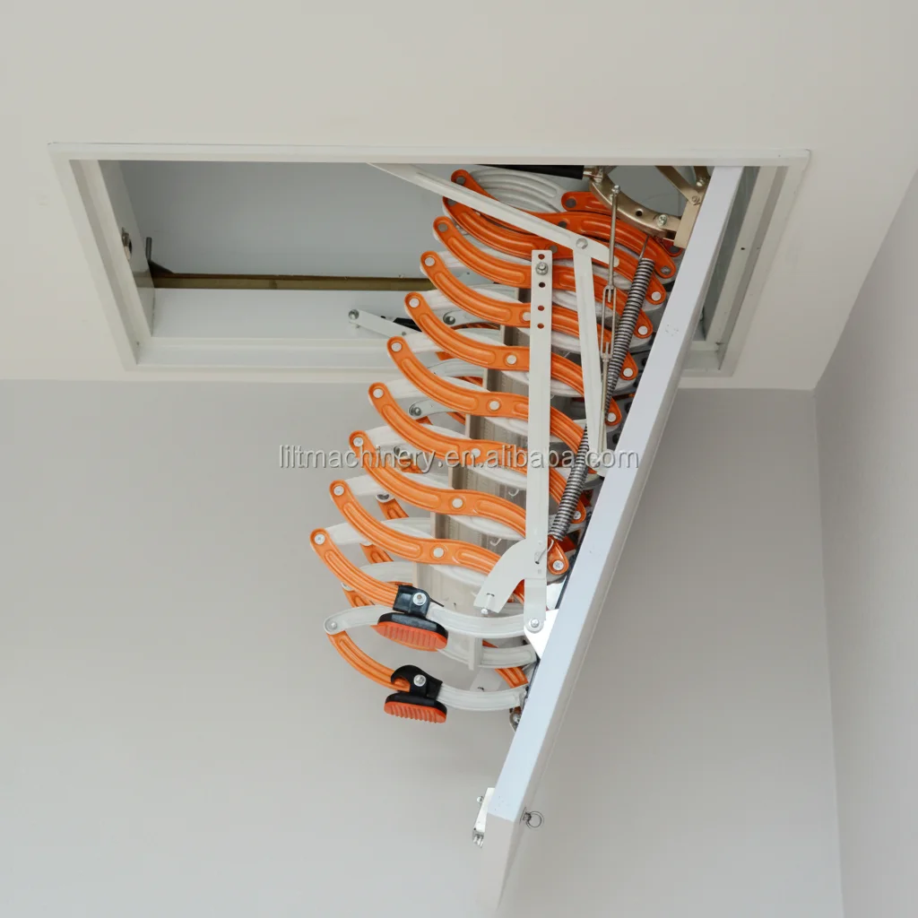 Foldable Telescopic Aluminium Attic Stairs, Durable Loft Ladder, Easy Access, Space Saving Design