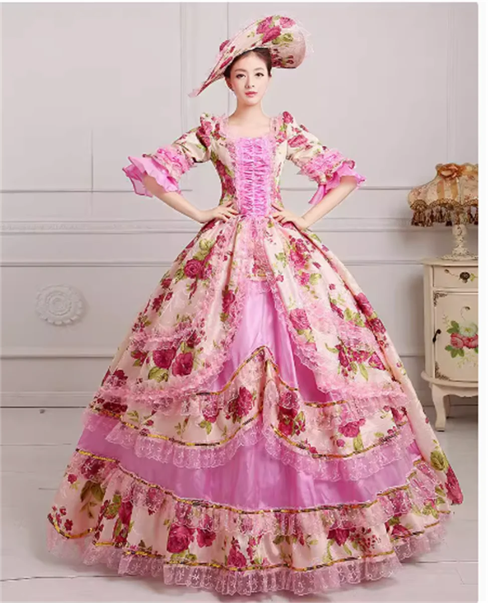 

Victorian Dress European Palace Ladys dress Performance Women Party French Vintage Stage
