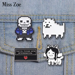 Sans Undertale Enamel Pins, broches de jogos personalizados, lapela emblemas, jóias dos desenhos animados, presente para crianças e amigos