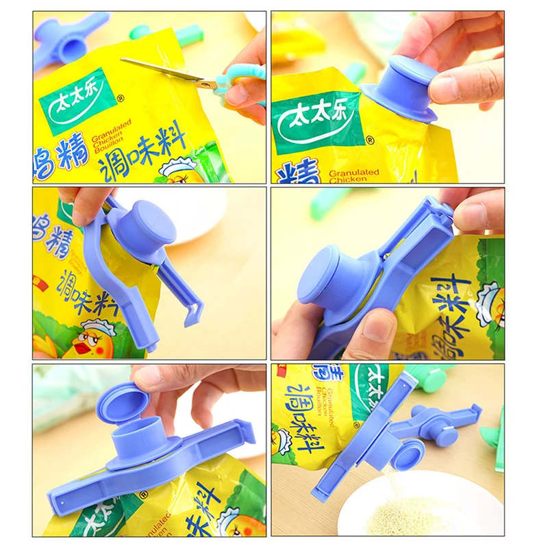 Creative Reuseable Bag Clip Snack Fresh Food Storage Sealing Kitchen Mini Vacuum Sealer Food Clip With A Cap Type Spray Nozzle