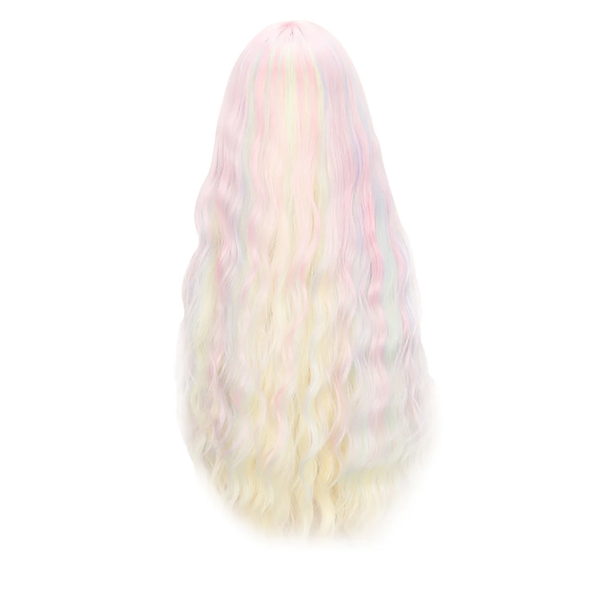 

A71P Colorful Rainbow Wig European & American Long Wavy Wigs Cute Girl Daily Cosplay Wig