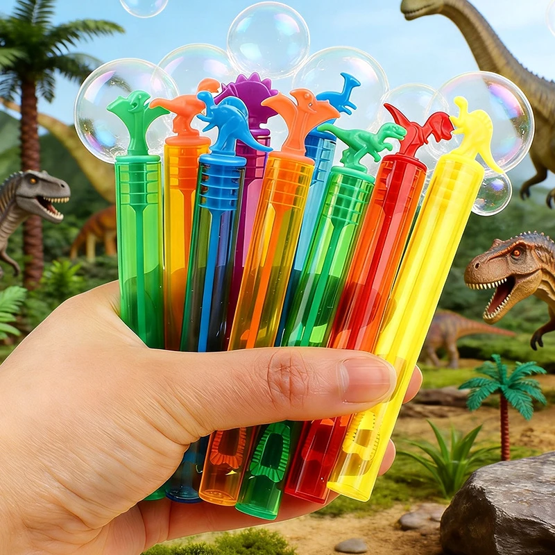 12/24 Tubes à bulles de dinosaures vides, jouets pour enfants, cadeaux de fête d'anniversaire, cadeaux pour invités de mariage, cadeaux de baby shower