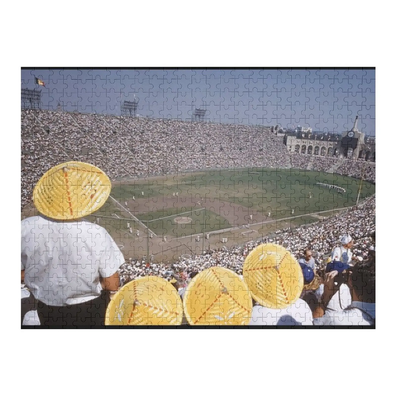 

Baseball at LA Coloseum, old stadiums, Los Angeles baseball stadium Jigsaw Puzzle Baby Wooden Puzzle