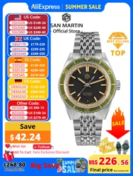 San Martin 39,5 mm heren duikhorloge Vintage Distressed Effect NH35 automatisch mechanisch horloge waterdicht 200 m C3 Lume SN0116 Reloj