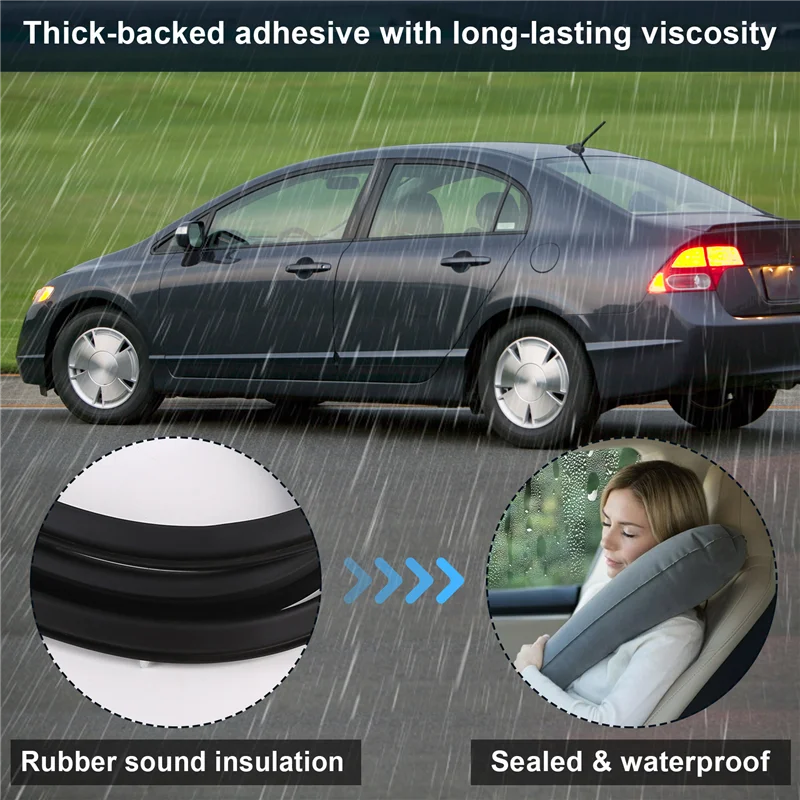 

1Pair Front Door Weatherstrip Waterproof Adhesive Strip 72350-SNA-A01 72310-SNA-A01 For Honda Civic 2006-2010-ABQU