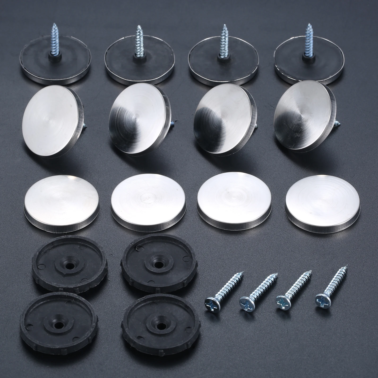 40 Sets 30mm Stainless Steel Cap Cover Decorative Mirror Screws Display Mirror Advertisement Screw Decoration Cover Mirror Nails