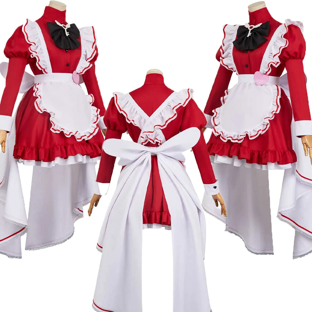 تلفزيون فندق 2 الجحيم نزل تشارلي مورنينجستار تأثيري الأحمر خادمة الزي المرأة تمويه لعب الأدوار فانتازيا القبعات الجوارب ربطة العنق هالوين